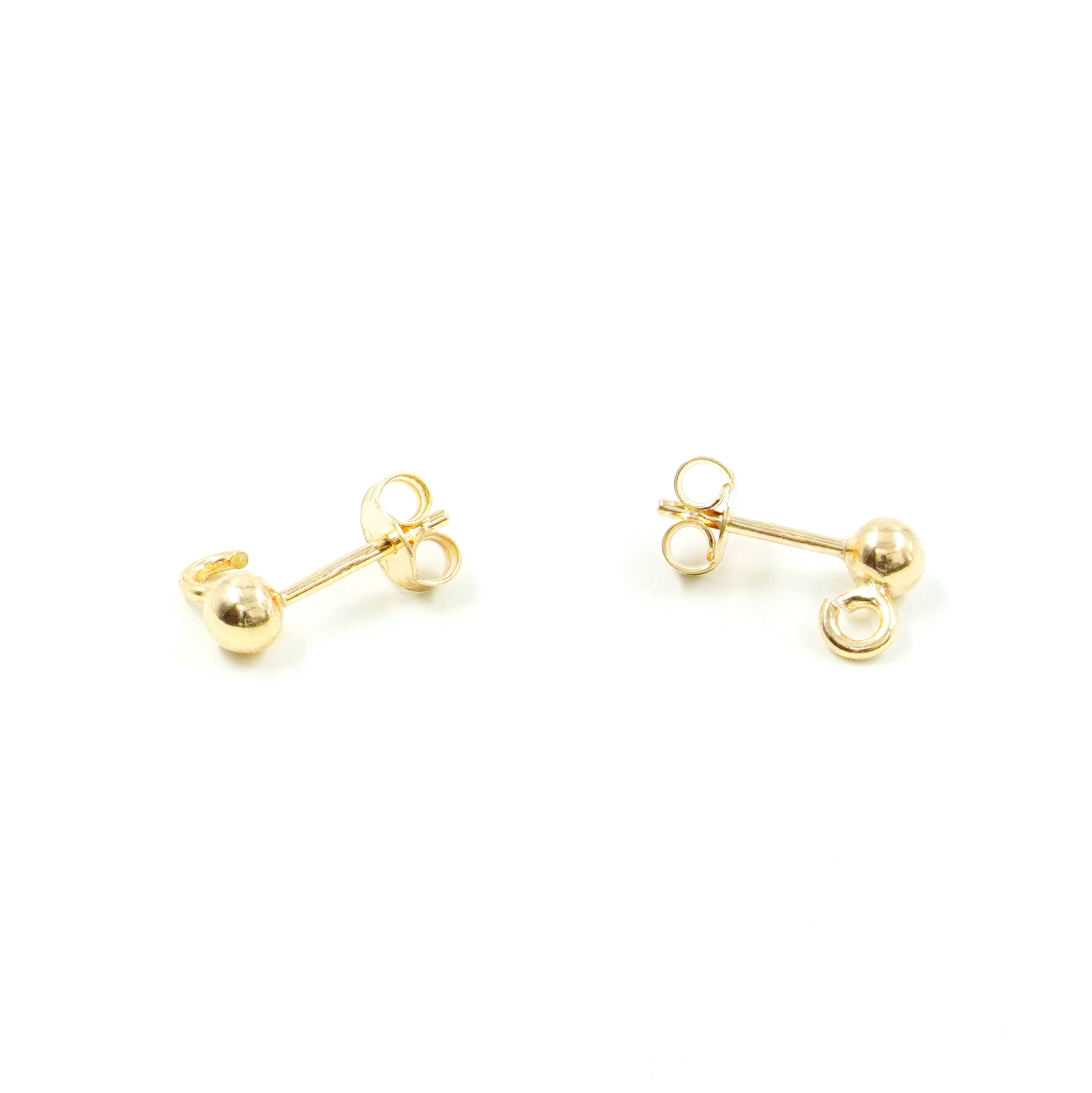 Orecchini argento pressione pallino 3mm – Dorato