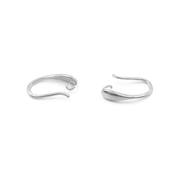 Sterling Silver earrings with hooks 13x4mm - Rhodium Color