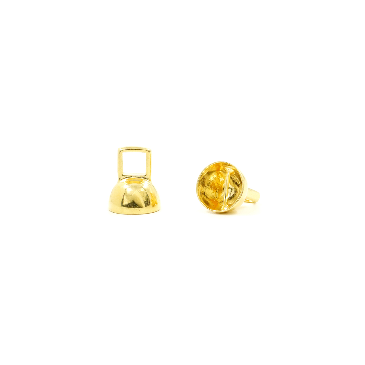 Argento 925 coppetta 11mm con barretta - Dorato
