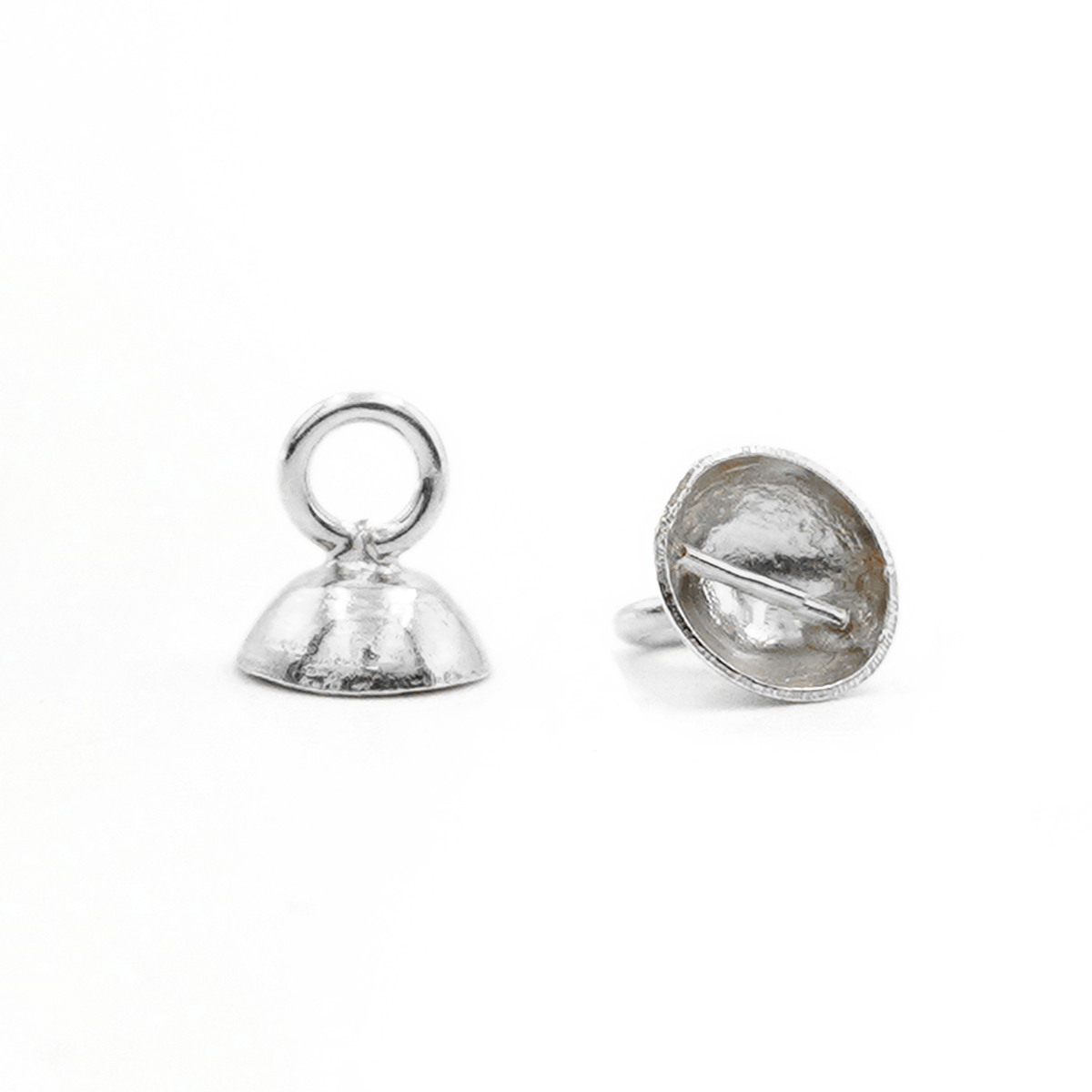 Argento 925‰ coppette con barra 6mm ed anello chiuso