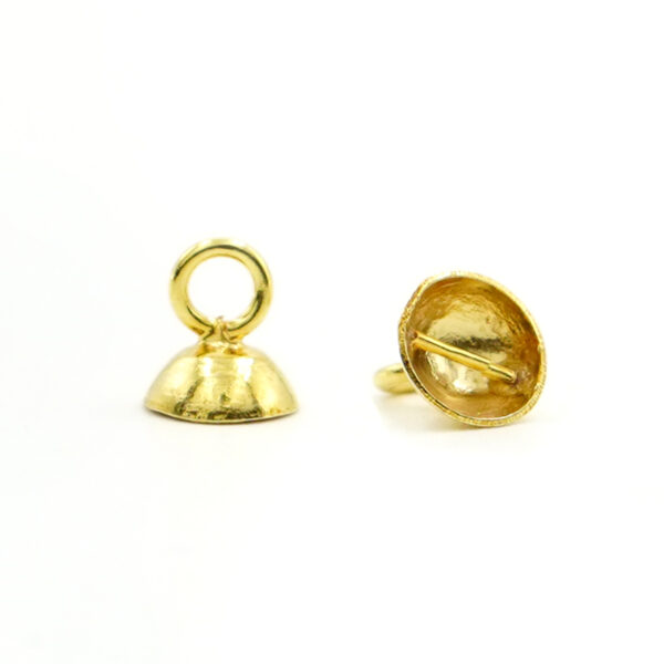 Sterling Silver cup with internal bar size 6-6½mm and closed ring – Golden Color