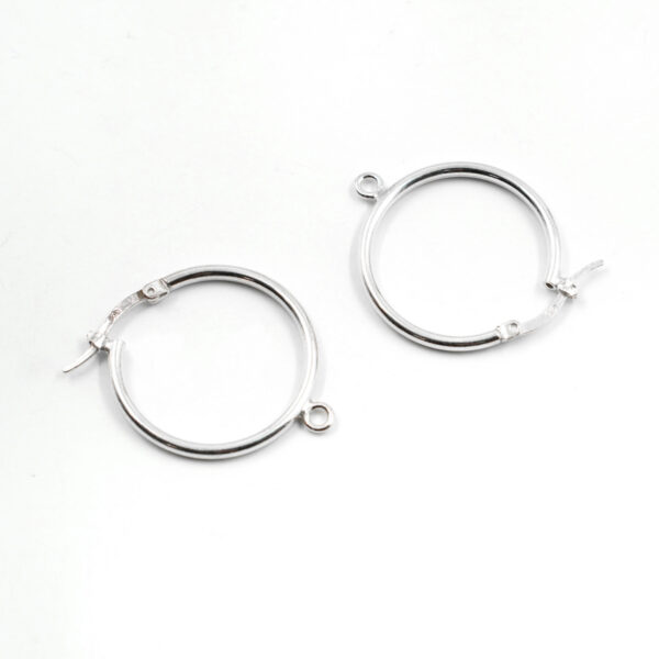 Sterling silver earrings ring shape size 25mm