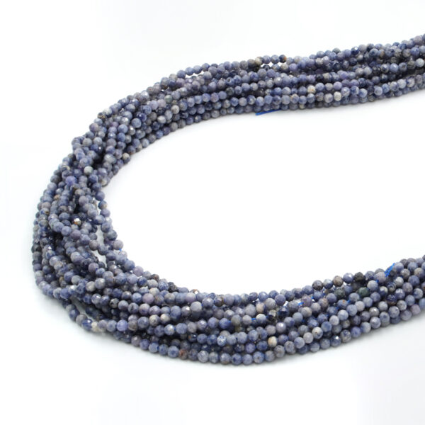 Sapphire strands faceted round shape 3mm
