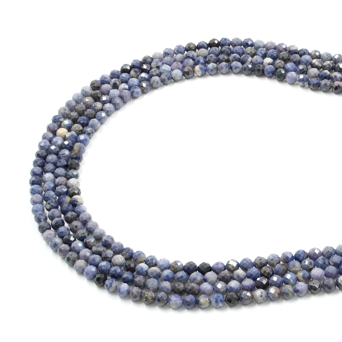 Sapphire strands faceted round shape 4mm