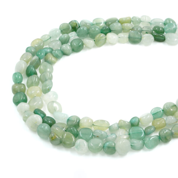 Green Aventurina strands tumble shape size 8x10mm