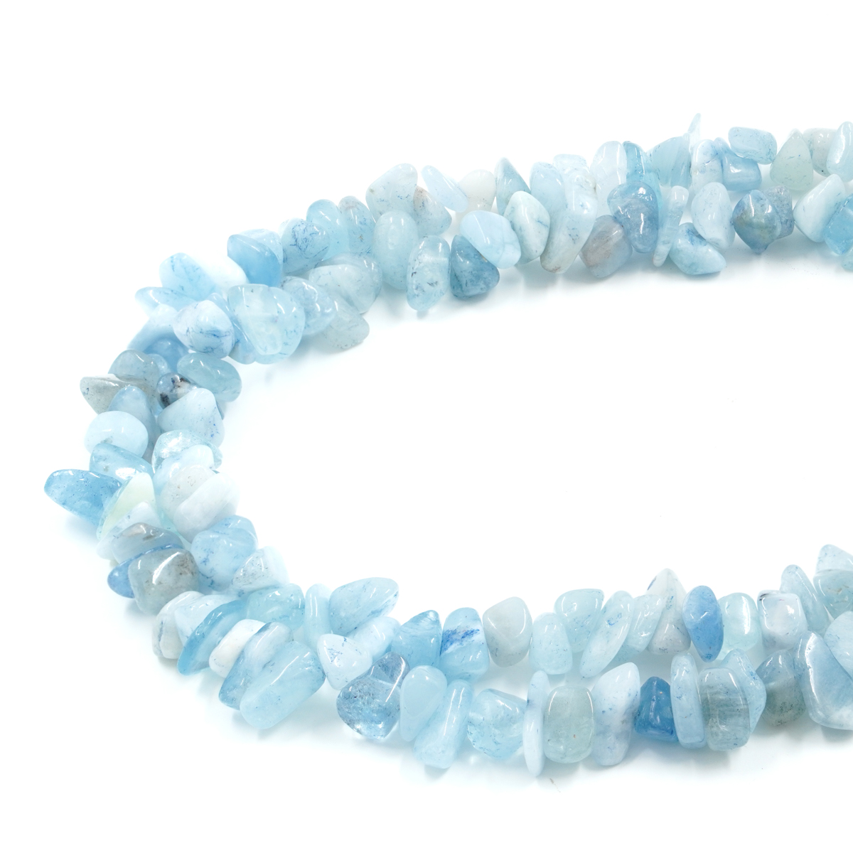 Aquamarine strands Chips shape size ~11x9mm