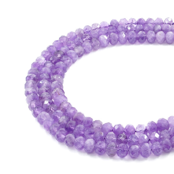 Amethyst strands faceted washer shape size 7x9mm