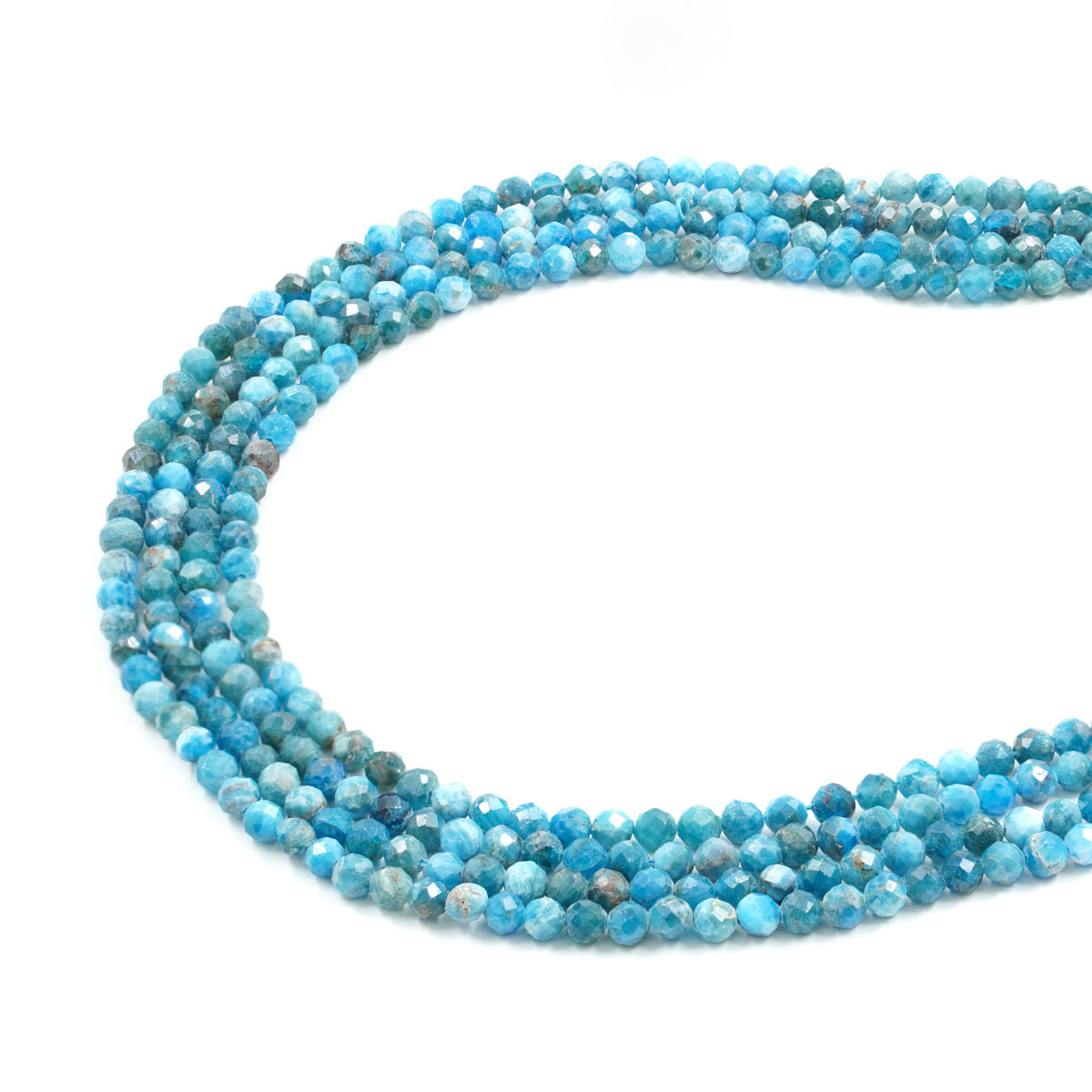 Apatite strands faceted round shape size 4mm