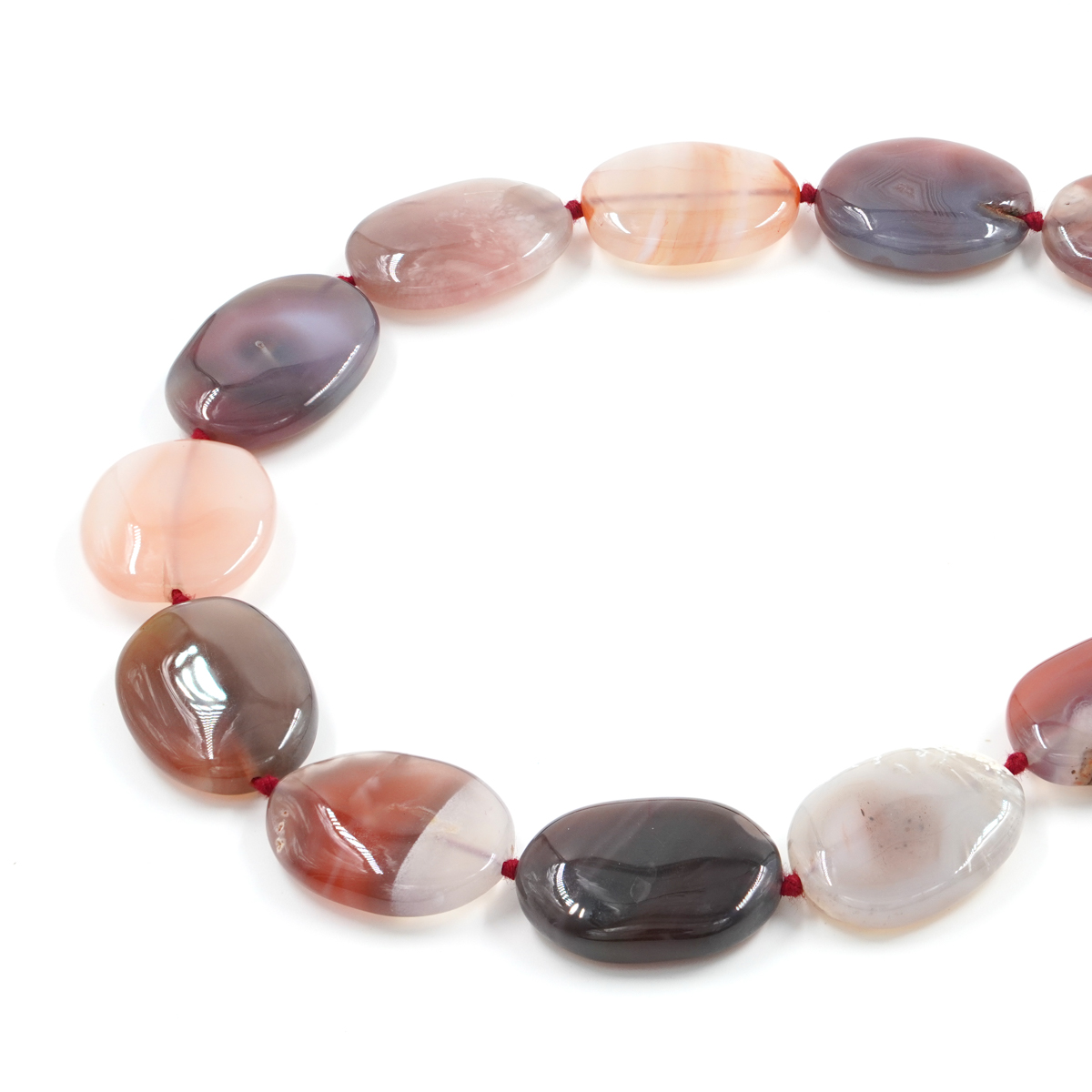 Botswana Red Agate strands flat oval shape size ~18X27mm