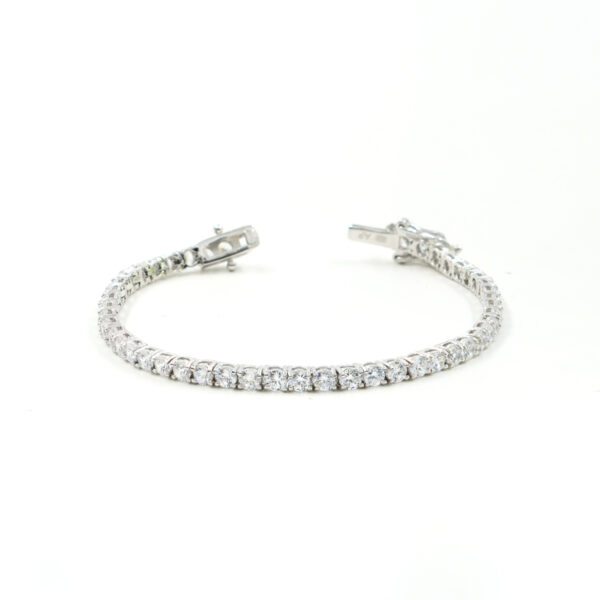 Bracciale Tennis in argento con zirconi bianchi 2,50mm – Rodiato – Lunghezza 19cm