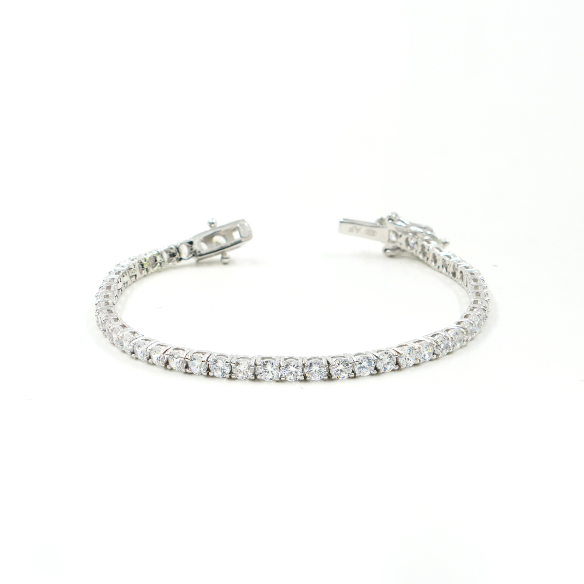 Sterling Silver Tennis bracelet with white zircons 2,5mm – Rhodium Color – <strong>Length 16cm</strong>
