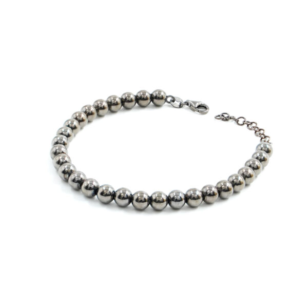 Bracciale in argento con sfere di 6mm - Brunito
