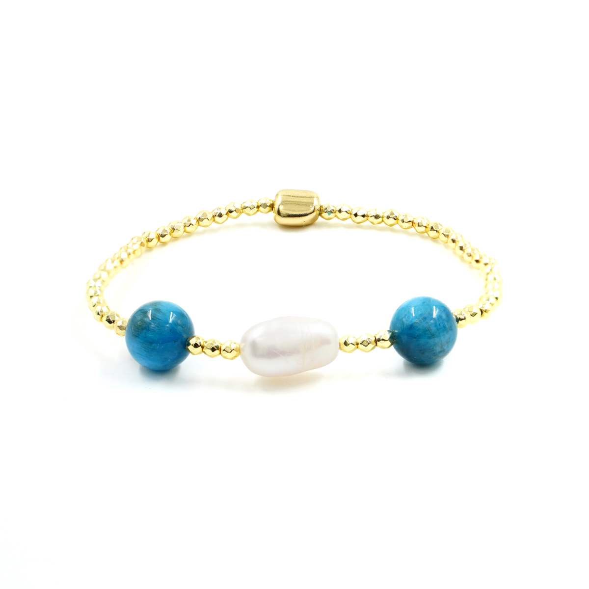 Bracciale Elastico con ematite, apatite, perla