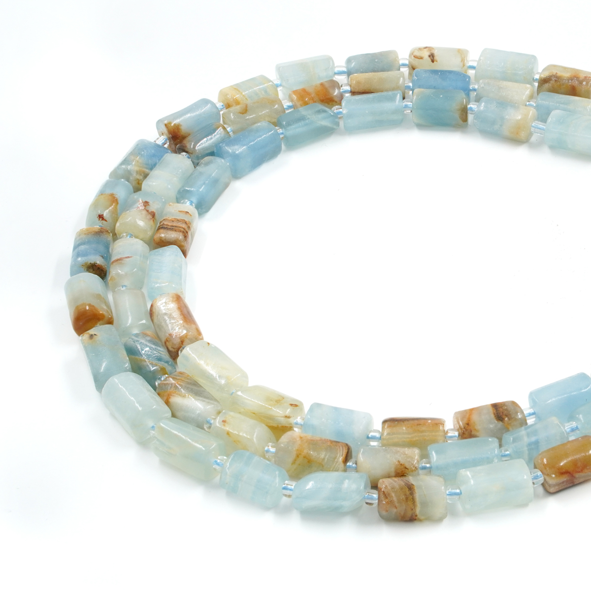 Calcite strands faceted cylinder shape size ~13x7mm