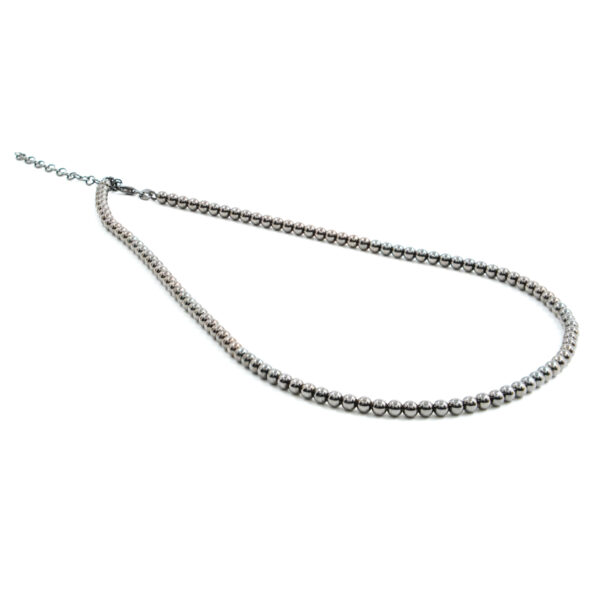 Collana in argento con sfere di 4mm - Brunito