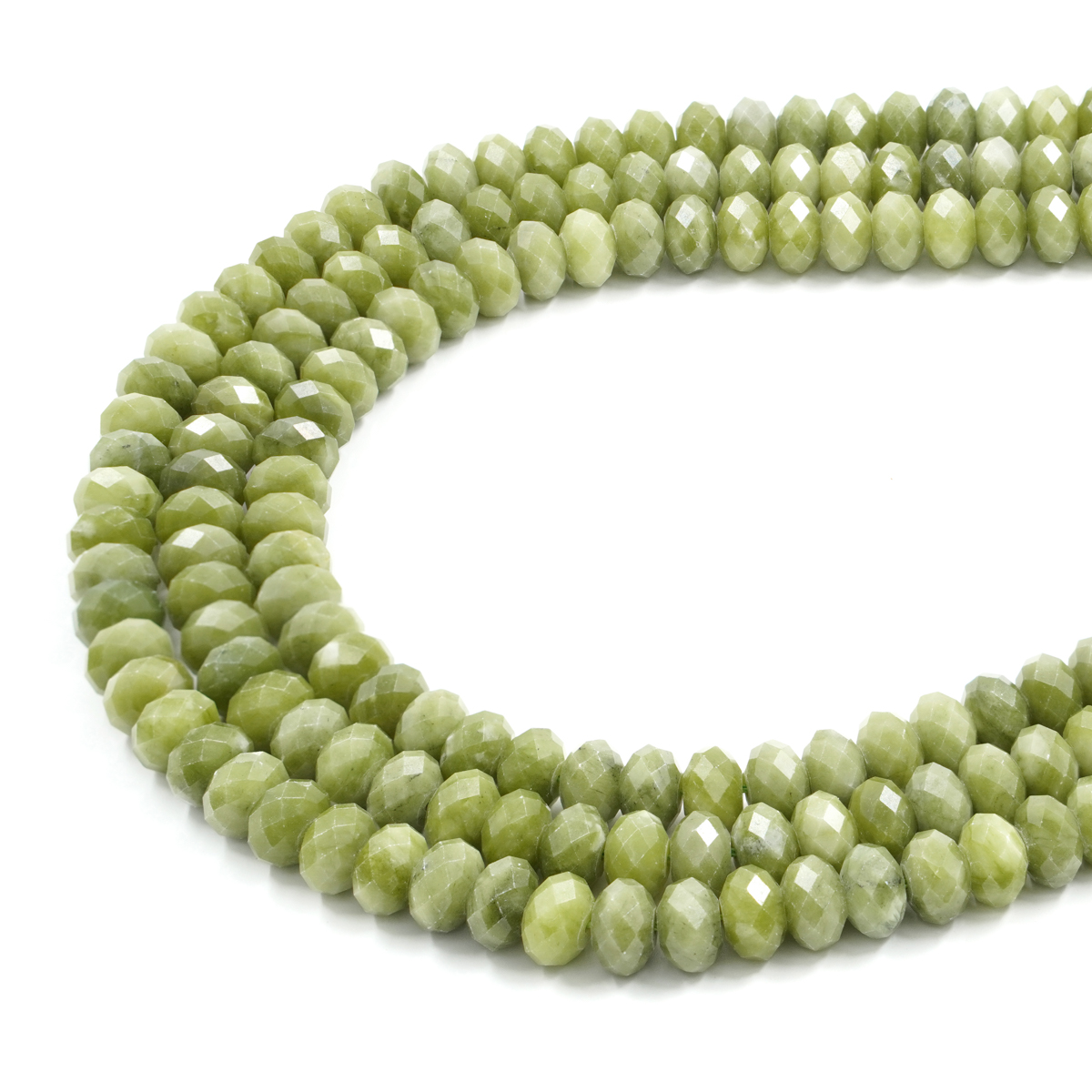Giada Canadese fili rondelle sfaccettate 6x10mm