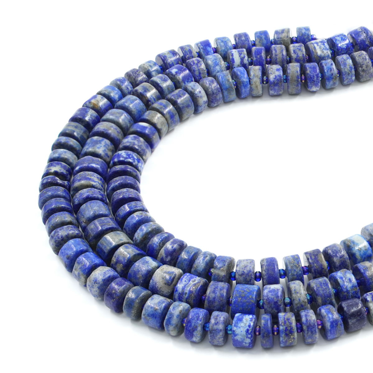 Lapislazuli strands washer shape size ~13x8mm