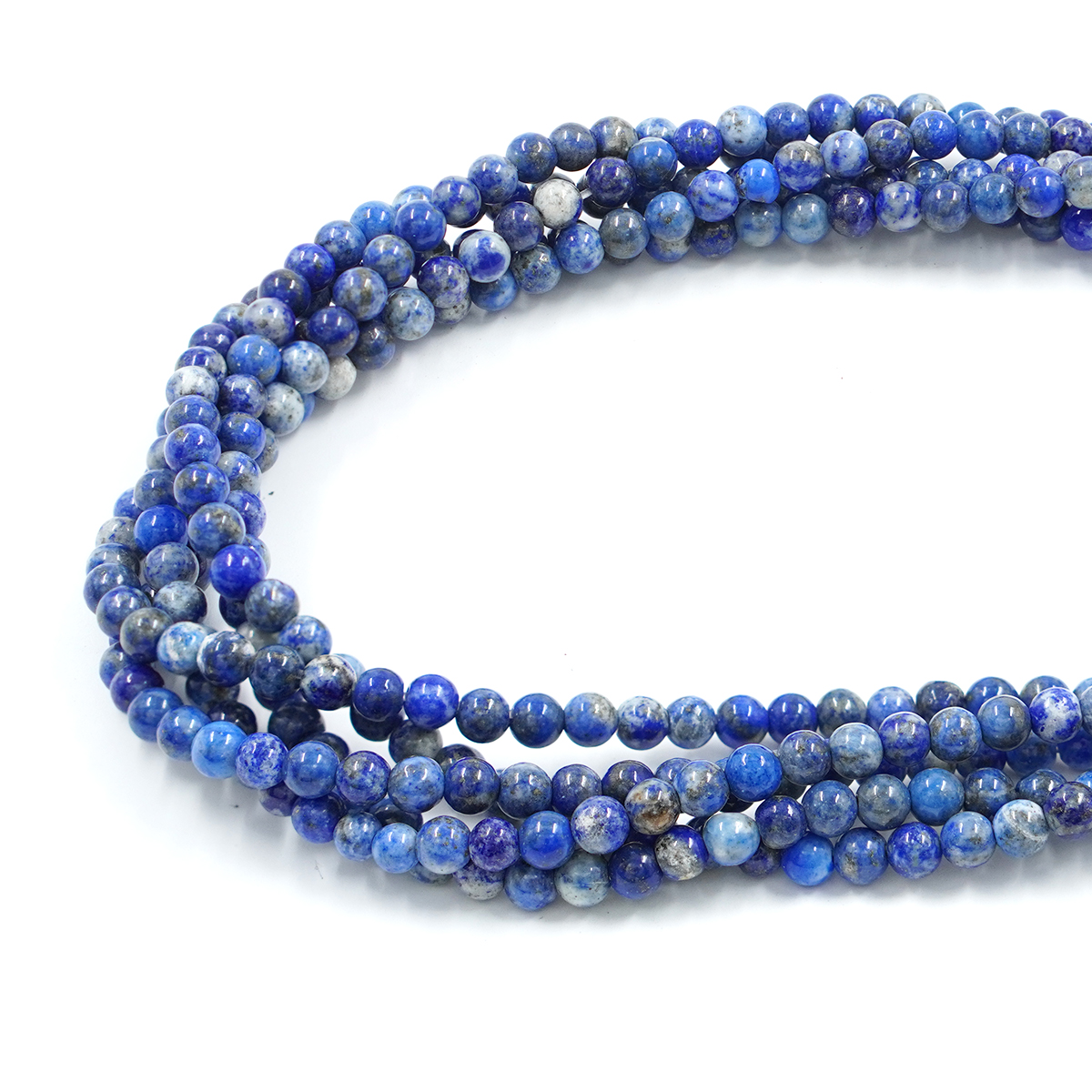 Lapislazuli strands round shape size 4mm