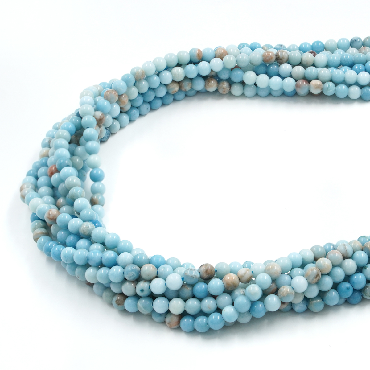 Larimar strands round shape size 4mm to 12mm – A Quality - Image 2