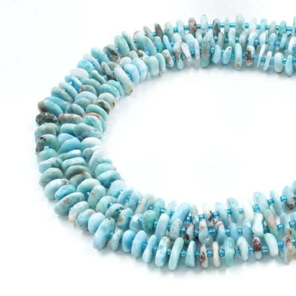 Larimar strands Chips shape size ~ 8-9mm