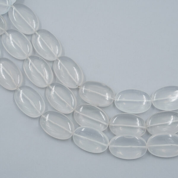 Quarzo Ialino fili ovali piatti 30x20mm
