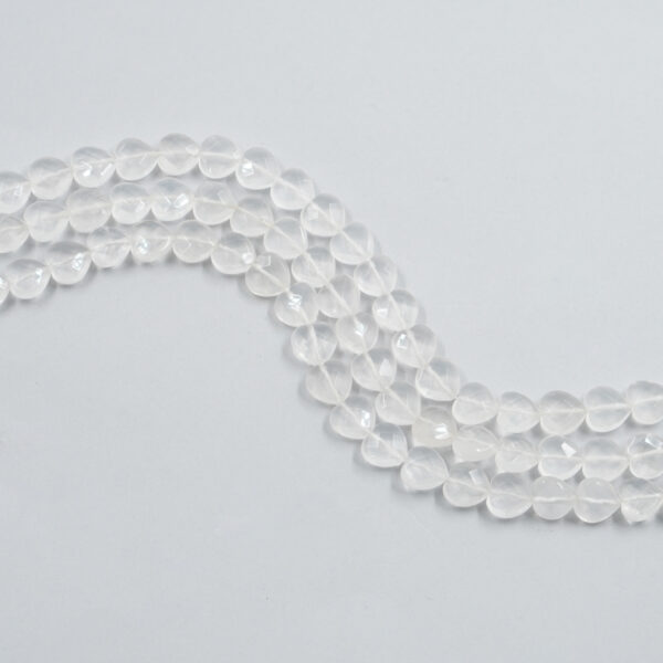 Quarzo Ialino fili cuori sfaccettati 12mm