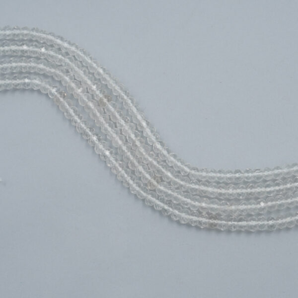 Hyaline Quartz strands faceted washer shape size 6x4mm