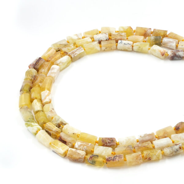 Yellow Opal strands faceted cylinder shape size ~11x5mm