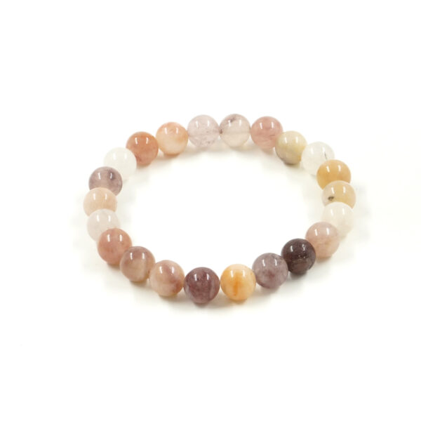 Elastic Bracelet with Multicolor Grey Quartz 8mm