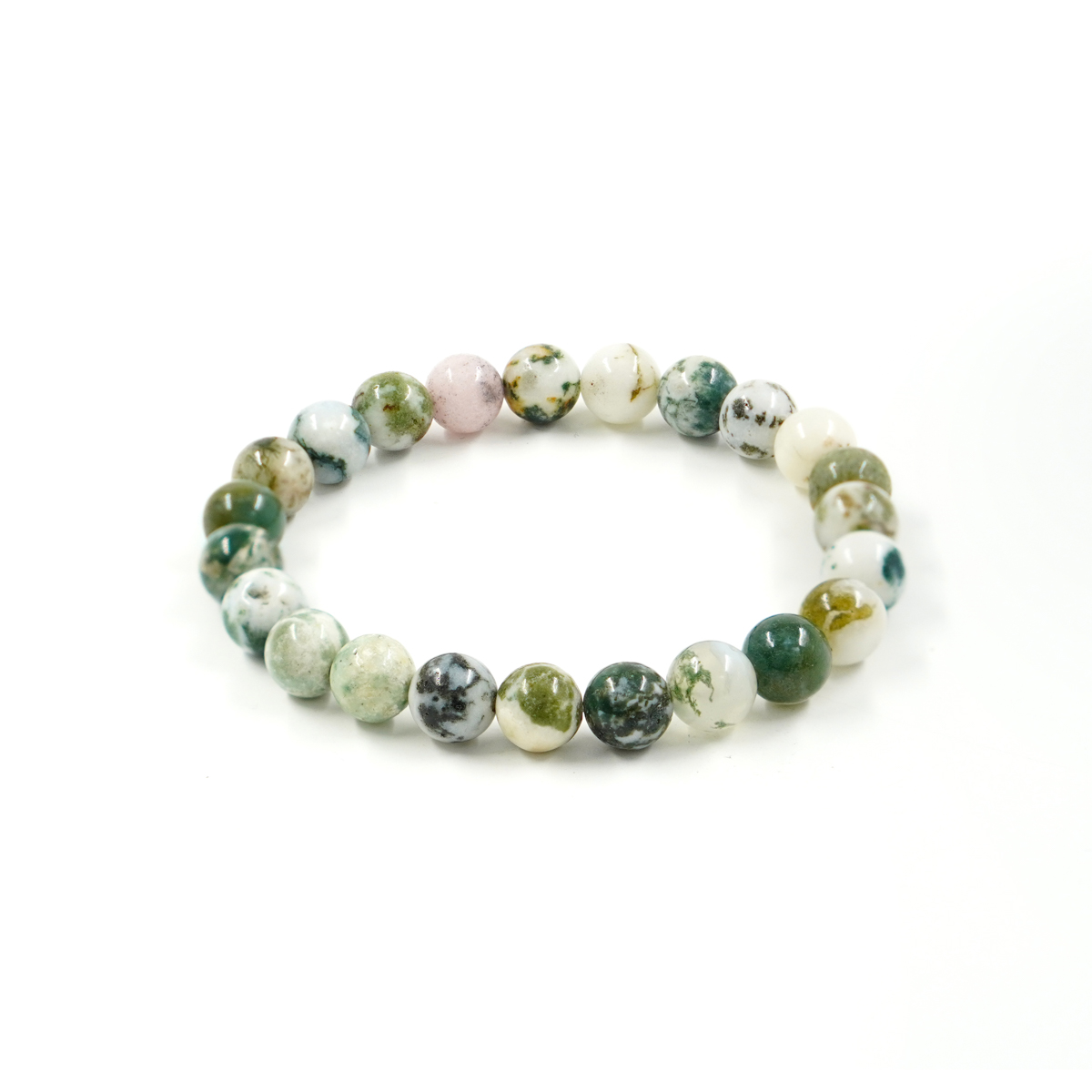 Bracciale elastico Agata Verde 8mm
