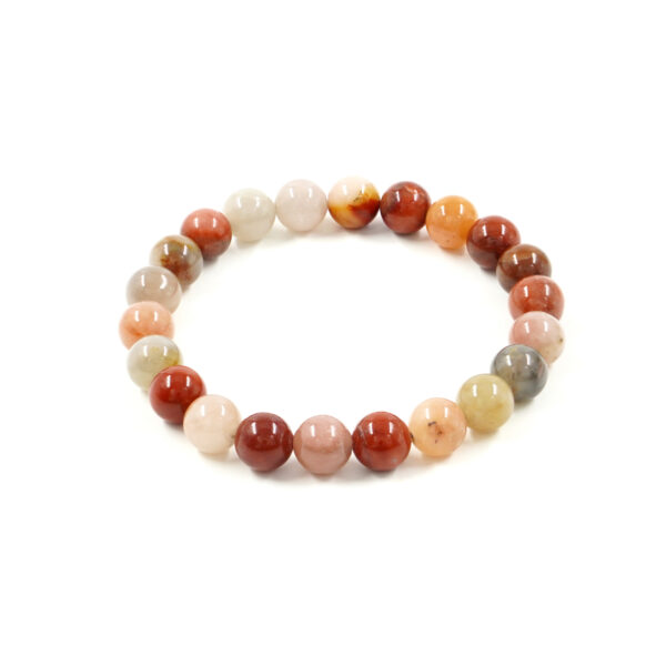 Elastic Bracelet with Tri-Color Jade 8mm