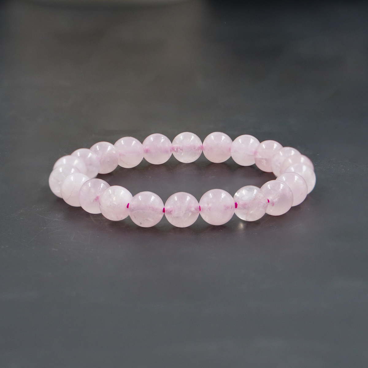 Bracciale elastico Quarzo Rosa 6mm