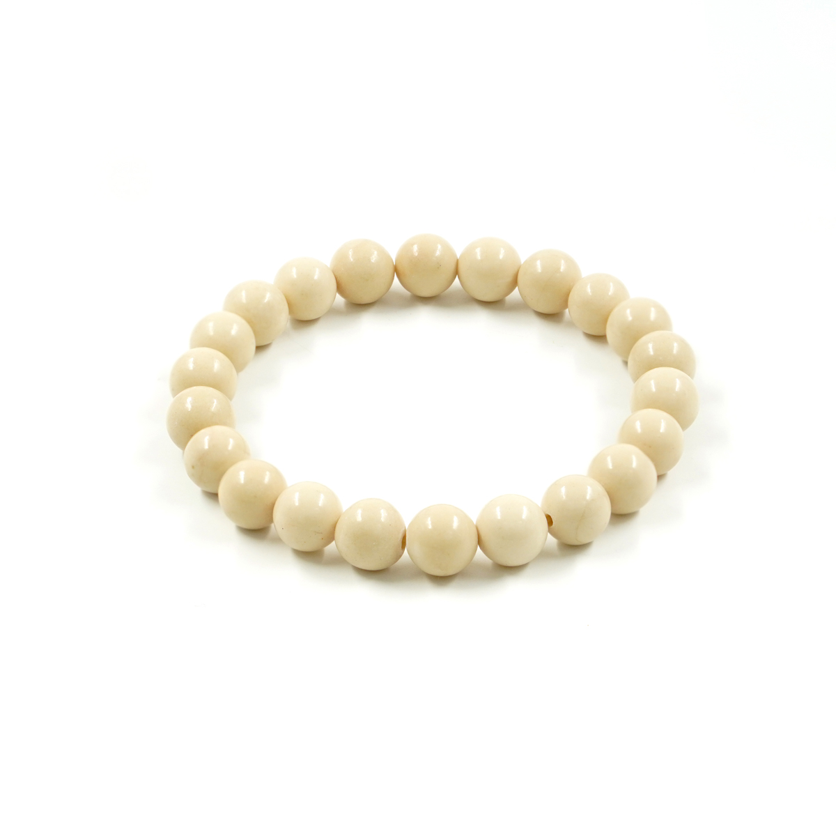 Bracciale elastico Diaspro Fossile Bianco 6mm