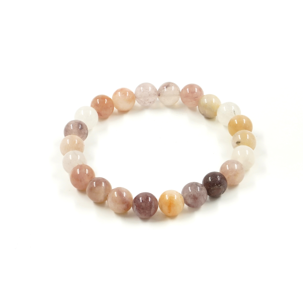 Bracciale elastico Quarzo Beige Multicolore 6mm