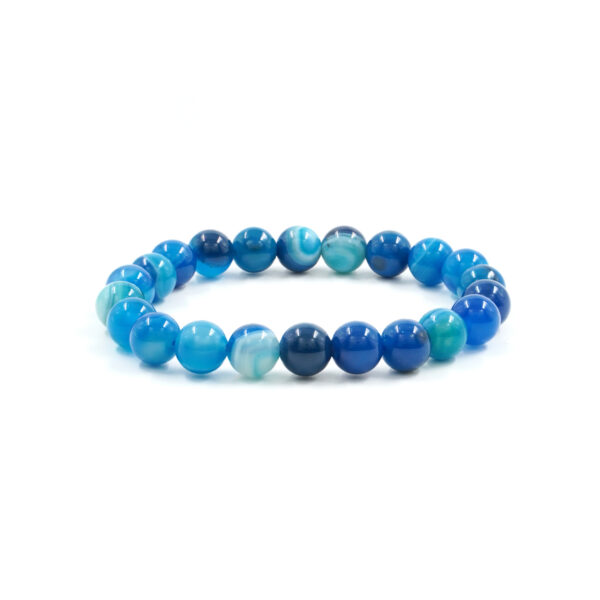 Bracciale elastico Agata Blu Striata 6mm