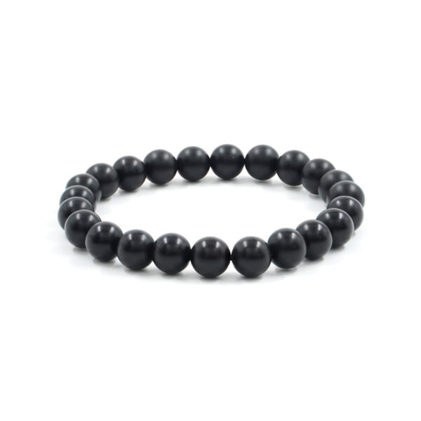 Bracciale elastico Agata Nera Satinata 8mm