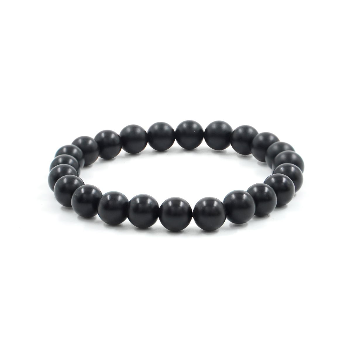Bracciale elastico Agata Nera Satinata 8mm
