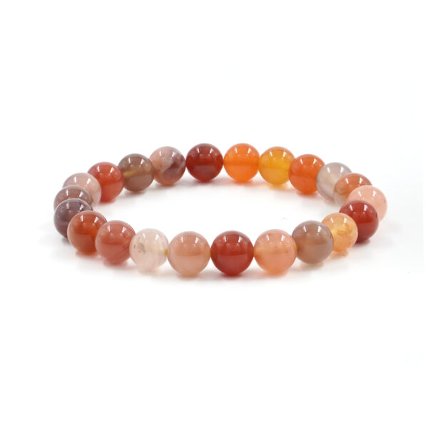 Bracciale elastico Agata Rossa Multicolore 6mm
