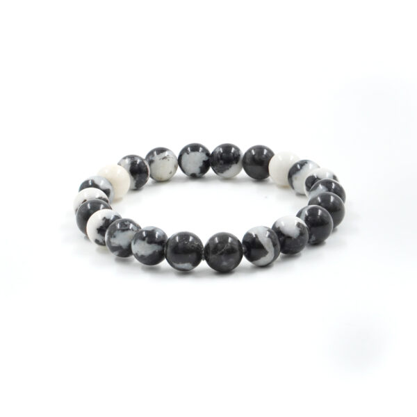 Elastic Bracelet with Zebra Jasper 8mm