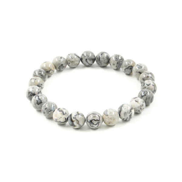 Bracciale elastico Diaspro Picasso Grigio 6mm