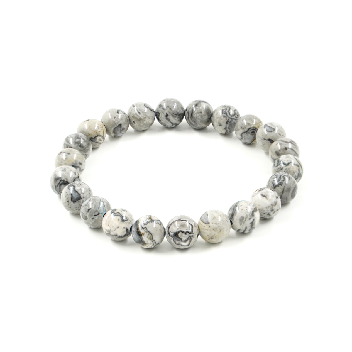 Bracciale elastico Diaspro Picasso Grigio 6mm
