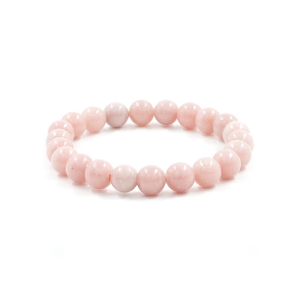 Elastic Bracelet with Pink Opal 6mm