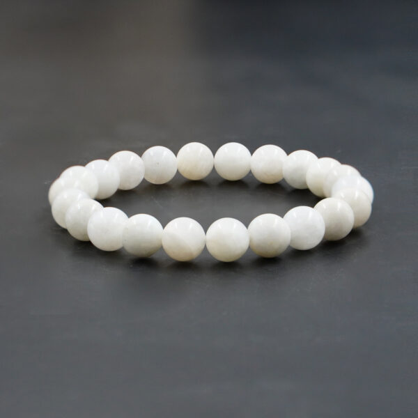 Elastic Bracelet with White Moonstone 6mm