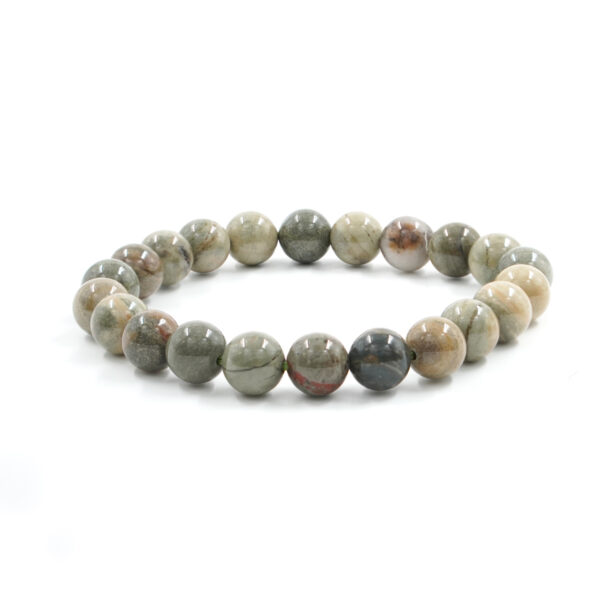 Elastic Bracelet with Green Jasper 6mm