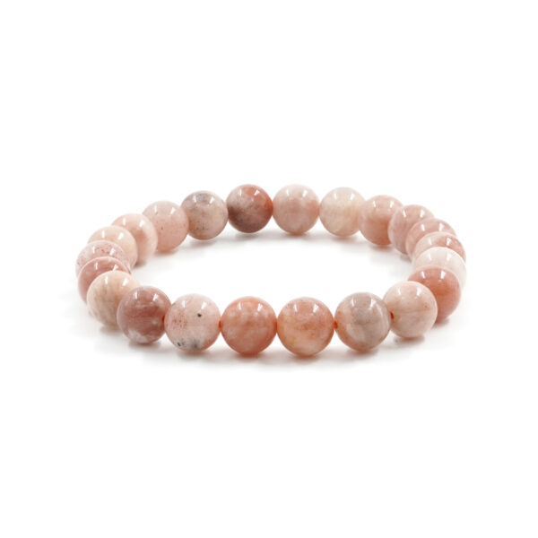 Elastic Bracelet with Pink Moonstone 8mm