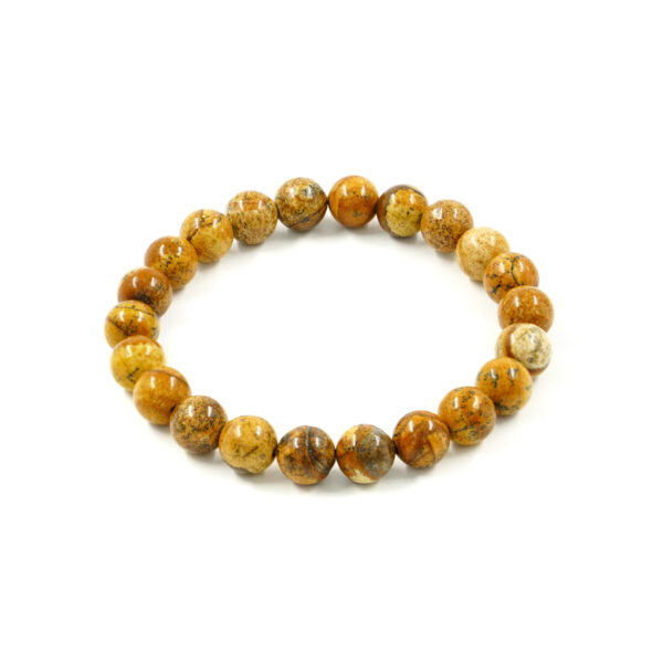 Elastic Bracelet with Paesina Jasper 6mm
