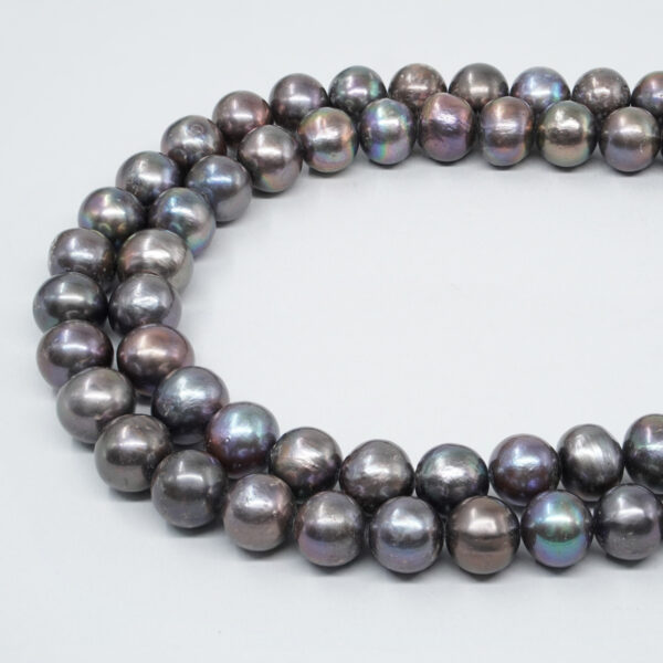 Edison Pearls strands round shape size 11-14mm – Black Color