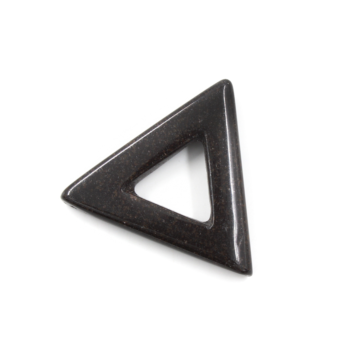 Black Agate Triangular Frame shape size 30mm – Passing Hole