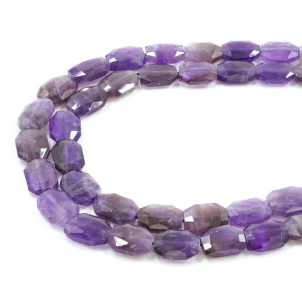 Amethyst strands faceted octagonal shape size 16x12mm