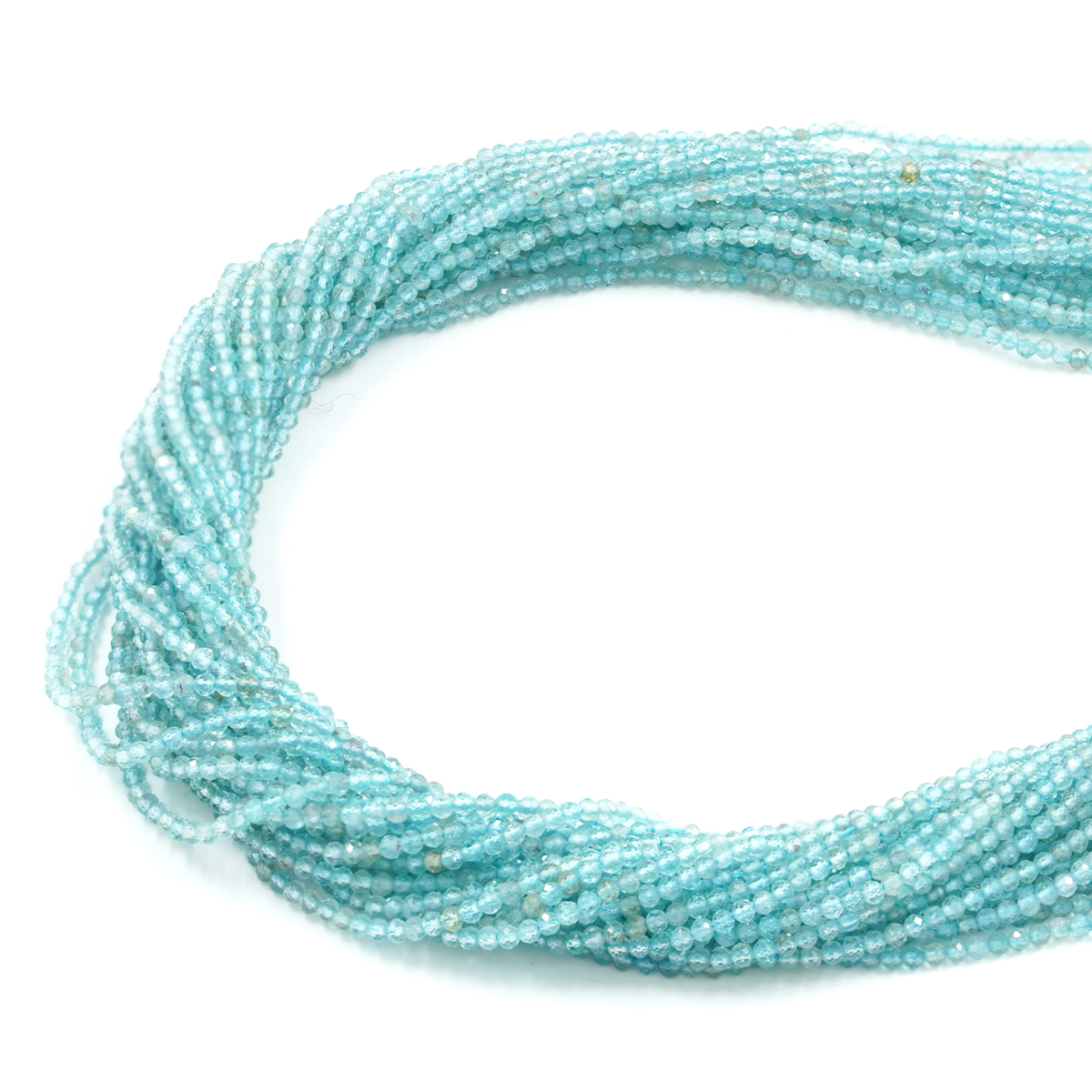 Apatite strands faceted round shape size 2mm